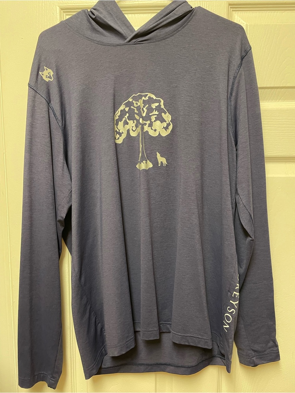Greyson Slate Blue Hooded Long-Sleeve Tee with Tree & Fox Graphic